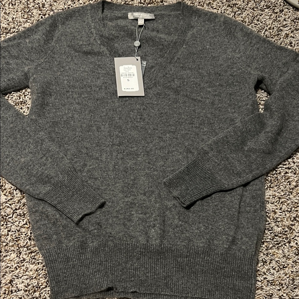 Women’s Gray Crewneck Cashmere Blend Sweater from Neiman Marcus